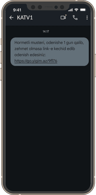 Service provider sends debt notification to their customers using their <mark>own sms gateway</mark> sms text contains personalized payment link